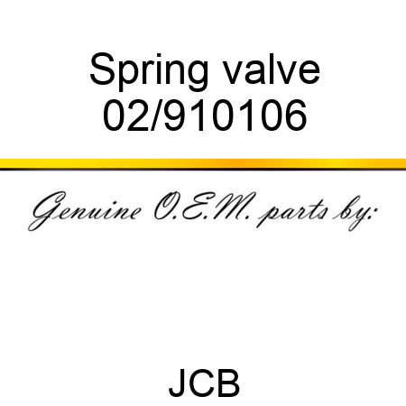 Spring, valve 02/910106