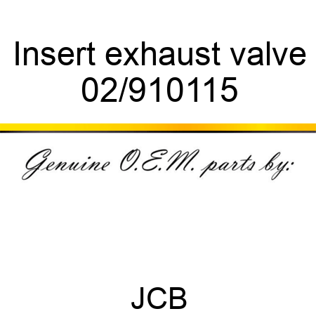 Insert, exhaust valve 02/910115