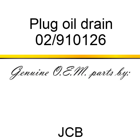 Plug, oil drain 02/910126
