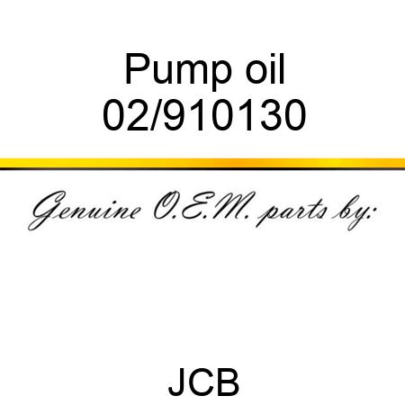 Pump, oil 02/910130