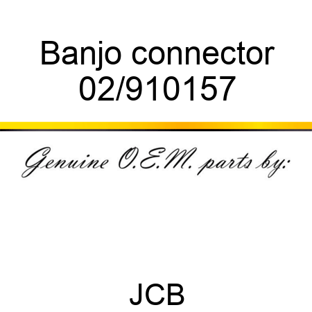 Banjo, connector 02/910157