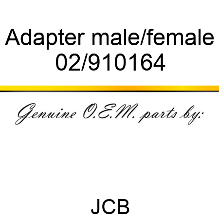 Adapter, male/female 02/910164