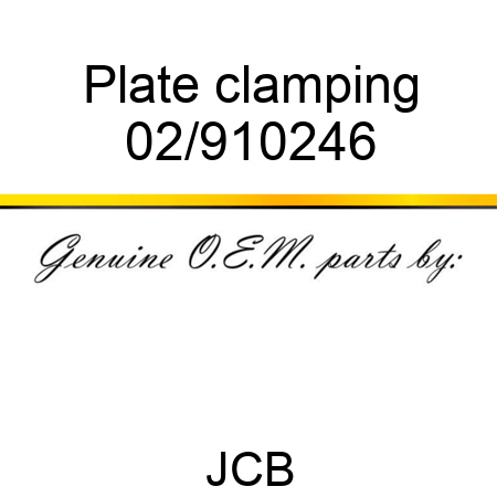 Plate, clamping 02/910246