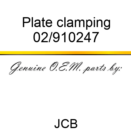 Plate, clamping 02/910247