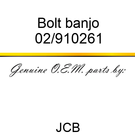 Bolt, banjo 02/910261