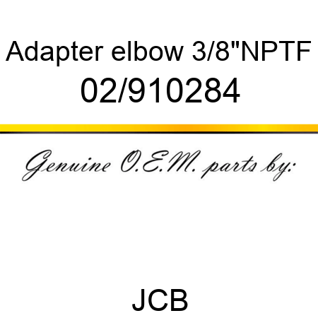 Adapter, elbow, 3/8
