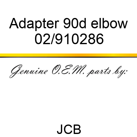 Adapter, 90d elbow 02/910286