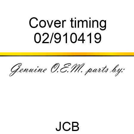 Cover, timing 02/910419