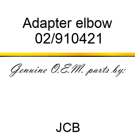 Adapter, elbow 02/910421