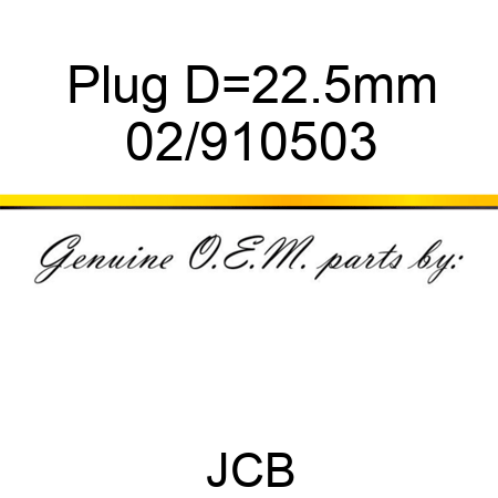 Plug, D=22.5mm 02/910503
