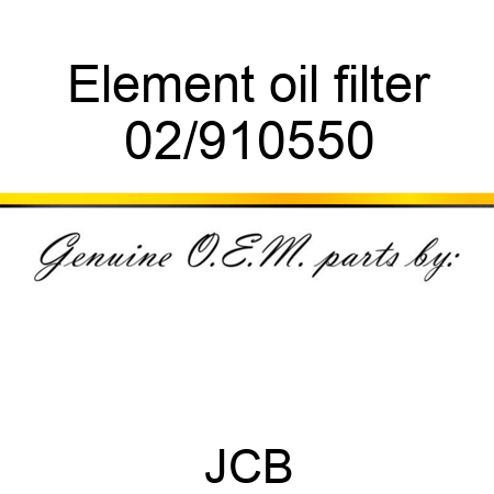 Element, oil filter 02/910550