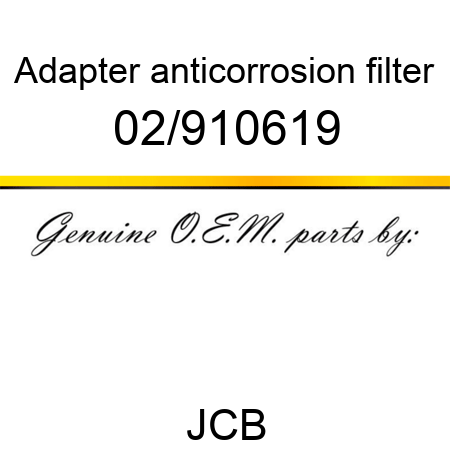 Adapter, anticorrosion filter 02/910619