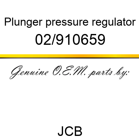 Plunger, pressure regulator 02/910659