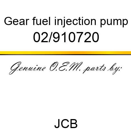 Gear, fuel injection pump 02/910720