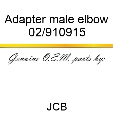 Adapter, male elbow 02/910915