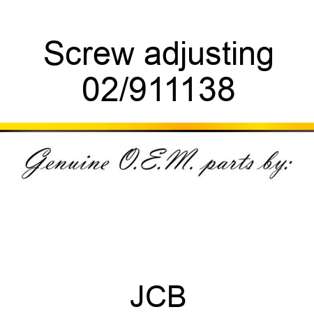 Screw, adjusting 02/911138