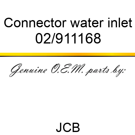 Connector, water inlet 02/911168