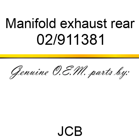 Manifold, exhaust rear 02/911381
