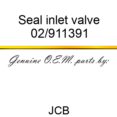 Seal, inlet valve 02/911391