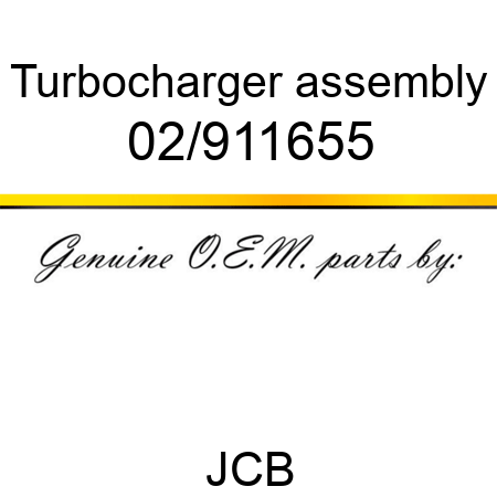 Turbocharger, assembly 02/911655