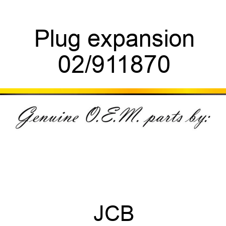 Plug, expansion 02/911870