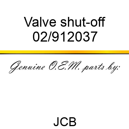 Valve, shut-off 02/912037