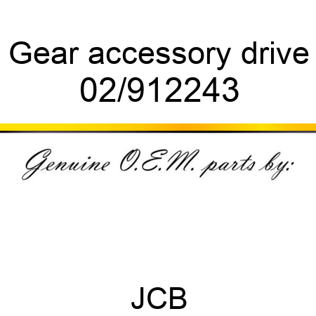 Gear, accessory drive 02/912243