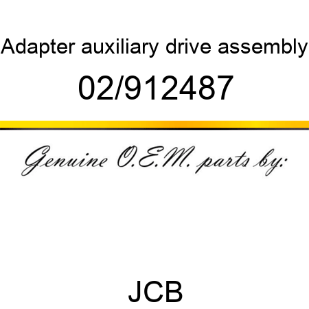 Adapter, auxiliary drive, assembly 02/912487