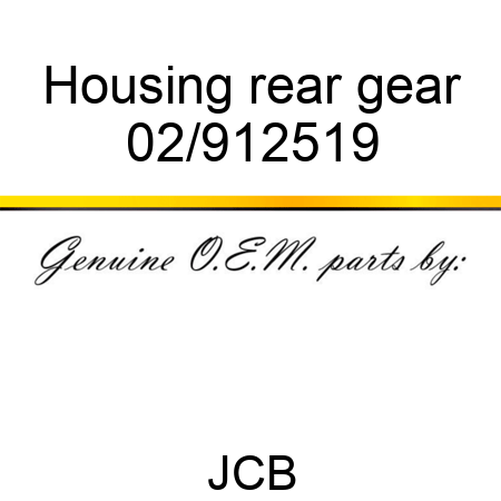 Housing, rear gear 02/912519