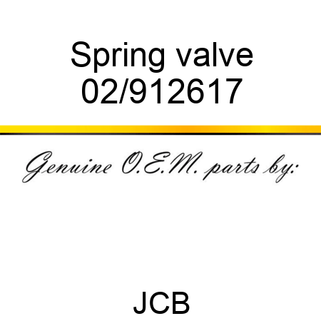 Spring, valve 02/912617