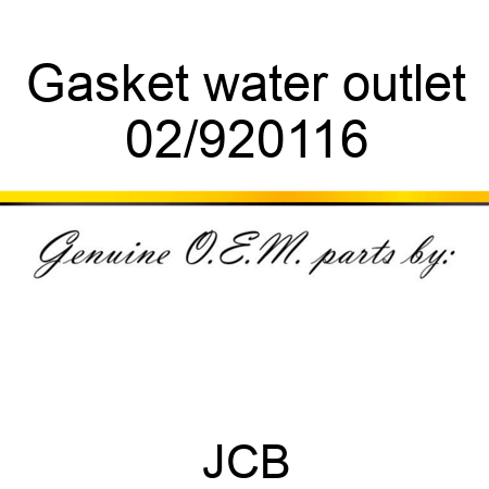 Gasket, water outlet 02/920116