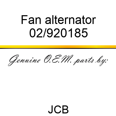 Fan, alternator 02/920185