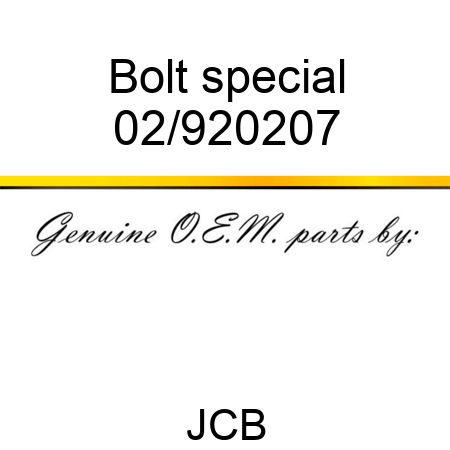 Bolt, special 02/920207
