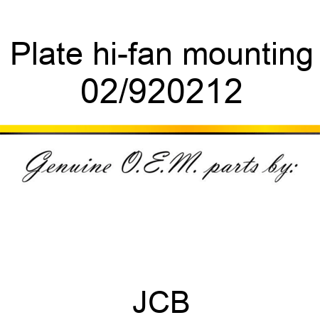 Plate, hi-fan mounting 02/920212