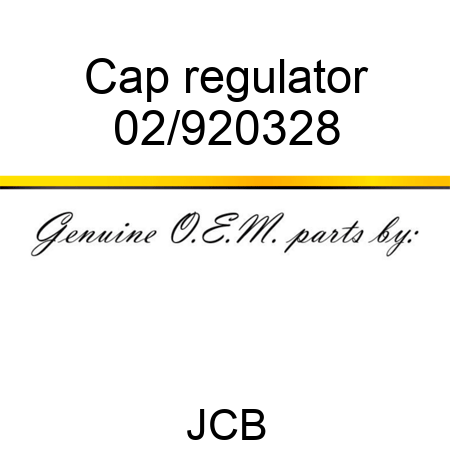 Cap, regulator 02/920328