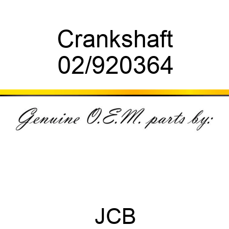 Crankshaft 02/920364