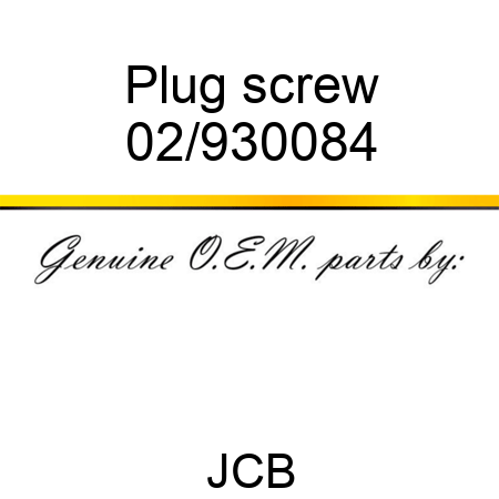 Plug, screw 02/930084