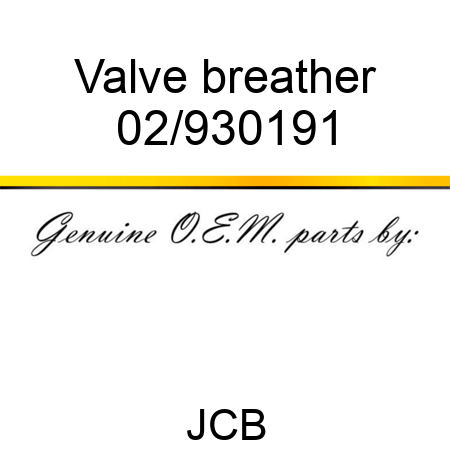Valve, breather 02/930191