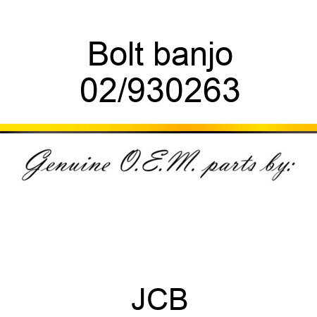 Bolt, banjo 02/930263
