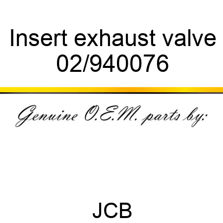 Insert, exhaust valve 02/940076