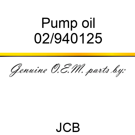 Pump, oil 02/940125
