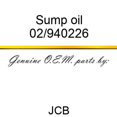 Sump, oil 02/940226