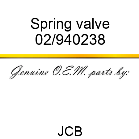 Spring, valve 02/940238