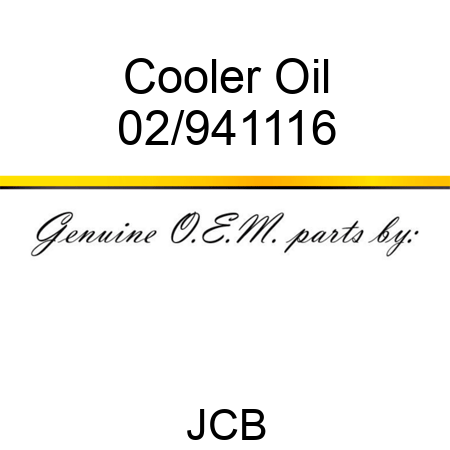 Cooler, Oil 02/941116