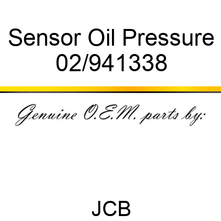 Sensor, Oil Pressure 02/941338