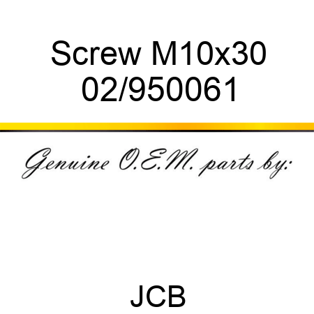 Screw, M10x30 02/950061