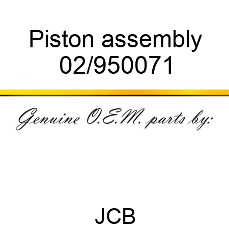 Piston, assembly 02/950071