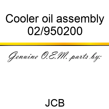 Cooler, oil assembly 02/950200