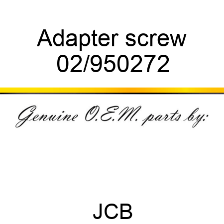 Adapter, screw 02/950272