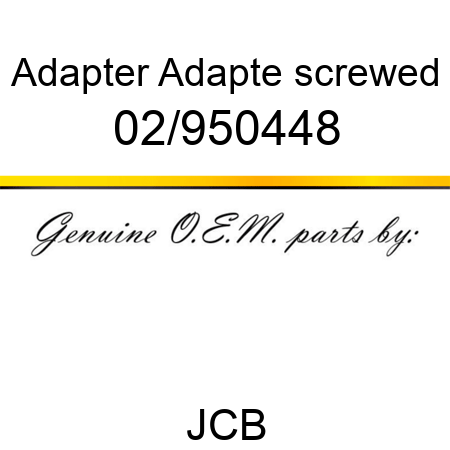 Adapter, Adapte screwed 02/950448